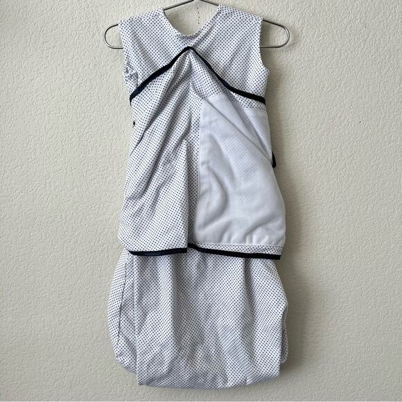 Halo Swaddle Sleep Sack White Navy Blue Dot Trim 100% Cotton Zip - Picture 2 of 6